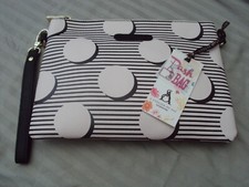 L'Atelier Du Sac PashBag à pois voyage/sac cosmétique/sac pochette avec sangle NEUF