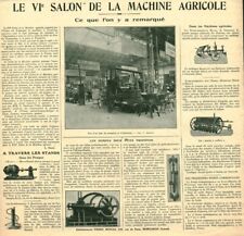 Publicité ancienne salon de la machine agricole 1927 issue de magazine