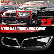 Pour BMW 3er E90 E91 2005-2012 Xenon Lentille de phare avant transparente Cache