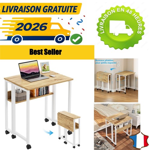 Bureau pliable roulettes - bureau,