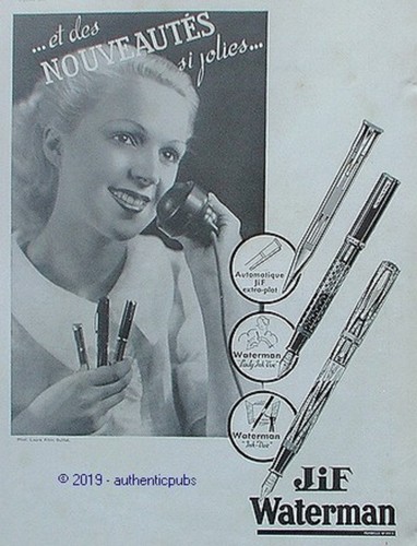 Publicite waterman jif stylo - waterman,