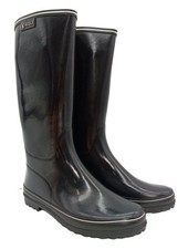 AIGLE Botte en caoutchouc Dames Botte haute T EU 37 noir style décontracté