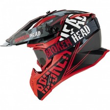 Casque Cross Brisé Squadron Rebelution V3 Rouge + Lunettes MX-2