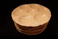 4 anciennes assiettes à coquillage Digoin Sarreguemines forme Art Déco