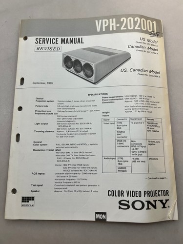 Sony vph 202001 original - vph-202001,