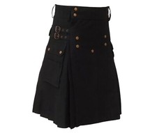 Kilt Utilitaire Noir Écossais