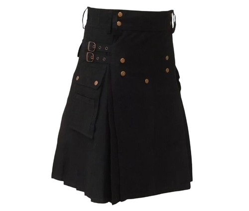 Kilt utilitaire noir écossais - kilt,