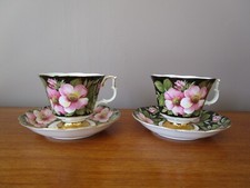 2 TASSES A THE/ CAFE  & SOUS TASSES ROYAL ALBERT PROVINCIAL FLOWERS ALBERTA ROSE