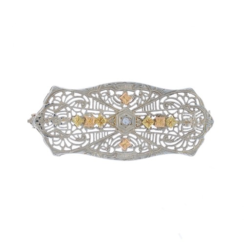 Broche art déco blanc - art,