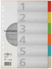 [32002-20-3] PAGNA Lot de 3 Intercalaires en carton, A4, 6 pièces, 6 couleurs