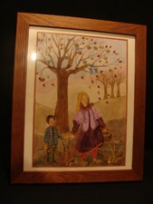 Aquarelle naïve « Récolte