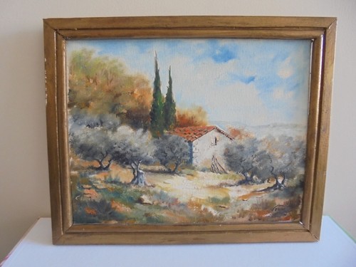 Tableau ancien huile - , paysage