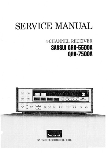 Manuel service pour - pour, sansui