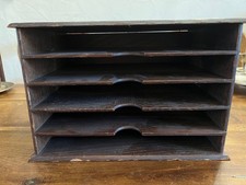 CLASSEUR, petit classeur pour courrier, en bois, art déco , 1900 - 1920. 5 cases