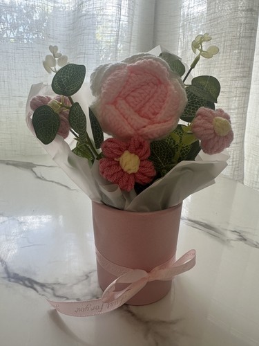 Bouquet fleurs crochet fait - fleurs,