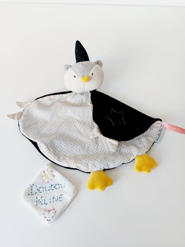 Doudou plat hibou - doudou, hibou/chouette