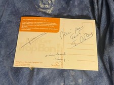 Support Carton Dedicace Autograph Francoise Hardy , Jacques et Thomas Dutronc