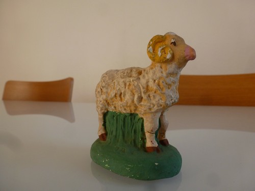 Ancien santon platre mouton - ancien,