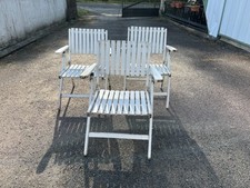 Ensemble de 3 fauteuils de jardin pliants vintage