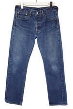 Levi's 501 Hommes Jeans W31/L30 Décoloré Effet Whiskers Bouton Fly Droit Coupe