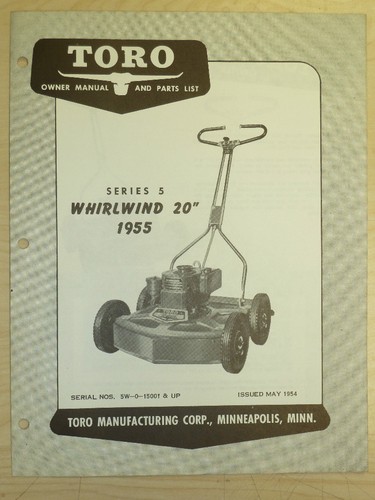 1955 toro mower operating - 1955,