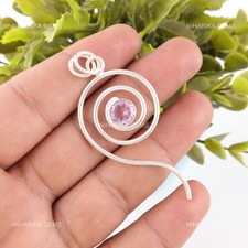 Naturel Morganite 925 Argent