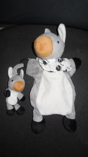 Doudou marionnette âne gris - doudou,