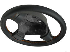 Couvre Volant En Cuir Perforé Noir Pour PEUGEOT 206 Avec Couture Orange