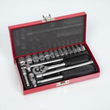 Coffret à cliquet 19 pièces chrome vanadium carré de 1/4' douille 4 à 14mm pour