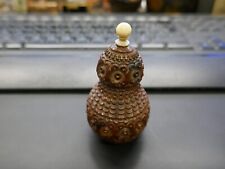 secouette tabatiere corozo,double gourde aux ecailles,bouchon os,H 78mm,P 50g