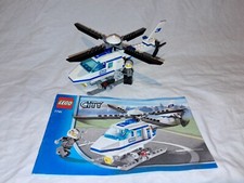 Année 2008 LEGO CITY SET 7741 POLICE HELICOPTER 100% COMPLET + NOTICE Town