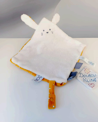Doudou plat carré - carré, blanc
