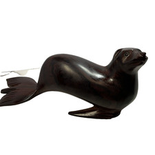 Hand Carved Wooden Seal Sea