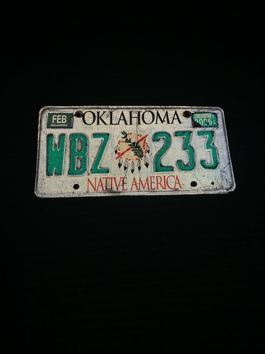 Oklahoma license plate native - license,