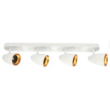 Plafonnier orientable 4 spots OVO 4 IP20 4xGU10 Blanc anneau doré EDO