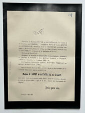 DUPUY QUEREZIEUX Paret FAIRE PART Chambray Forissier PALLUAT BESSET Lome 1889