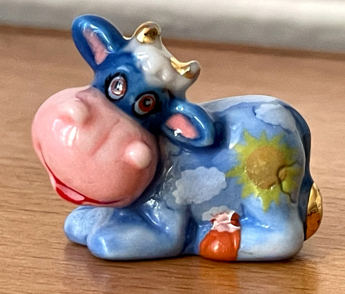 Fève vache motif ciel - fève,