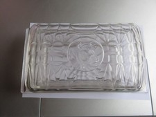 Ancien beurrier en verre "tête de vache" Made in France TBE