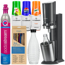 NEUF Sodastream Crystal 3.0 bouilloire noire set avec sirop carafe en verre