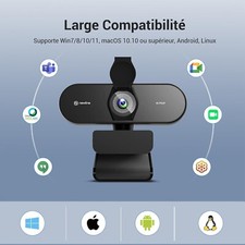 Webcam Caméra 4k avec 2 Micro, 2 Mp, Autofocus PDAF 1 Sec,1080p@60FPS, USB
