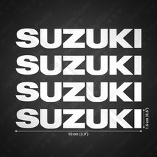 4 stickers SUZUKI 10 cm BLANC