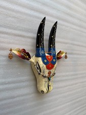 Tête de vache Nandi en bois