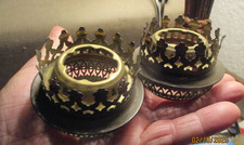 1 Ancienne Couronne pour Bobèche Laiton de Lampe à Pétrole D/ Bas 4 Haut 5.5cm