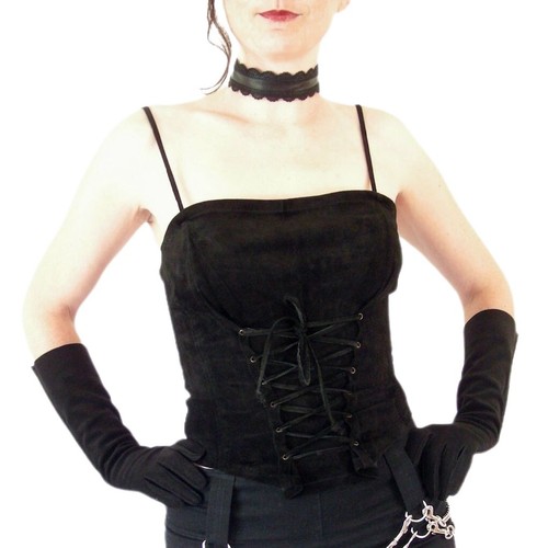 Bustier lacé cuir - bustier, haut