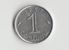 2 pièces de 1 centime epi 1969 et 1967