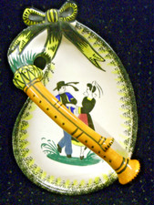 ANCIEN VIDE POCHE CORNEMUSE BINIOU CERAMIQUE HENRIOT QUIMPER