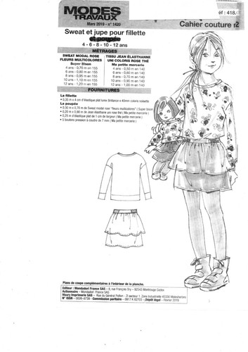 Patron enfant fille sweat - patron,