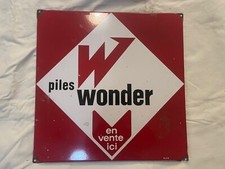 Plaque Émaillée "WONDER" rare 42X42 cm