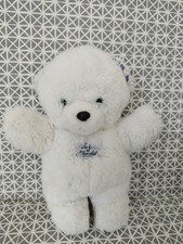 Peluche doudou ours blanc  bleu rayé vintage Tartine et Chocolat