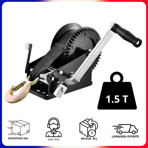 Treuil manuel 1500kg acier - manuel,